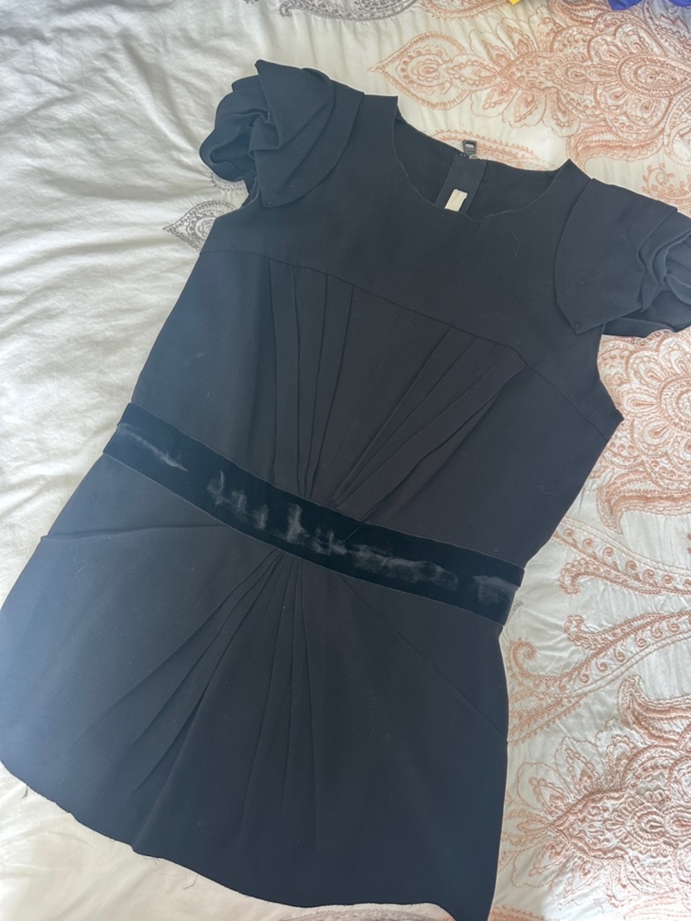 Prada Black Top Ruched Velvet